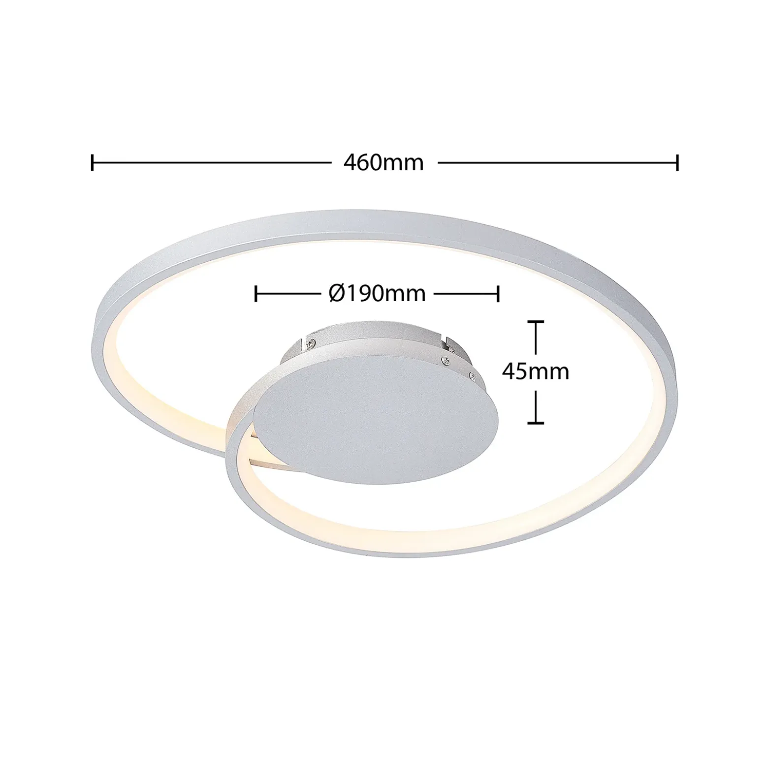 Lucande LED-kattovalaisin Enesa, Ø 46 cm, 2700 K, himmennettävä