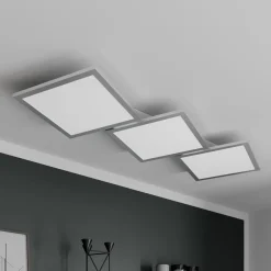 Lucande LED-kattovalaisin Ilira, 3-valo, hopea, CCT, himmennettävä