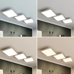 Lucande LED-kattovalaisin Ilira, 3-valo, hopea, CCT, himmennettävä