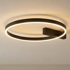 Lucande LED-kattovalaisin Isalin, 60 cm, musta, CCT, himmennettävä