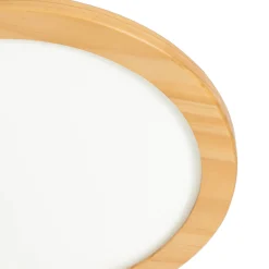 Lucande LED-kattovalaisin Joren, Ø 38 cm, puu, CCT, kaukosäädin