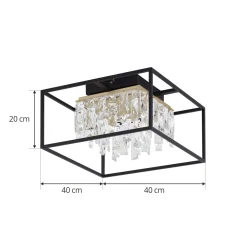 Lucande LED-kattovalaisin Kassi, musta, rauta, himmennettävä, 40cm