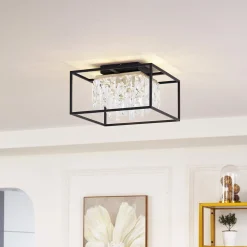 Lucande LED-kattovalaisin Kassi, musta, rauta, himmennettävä, 40cm
