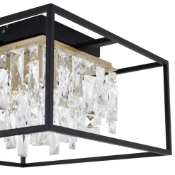 Lucande LED-kattovalaisin Kassi, musta, rauta, himmennettävä, 40cm
