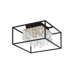 Lucande LED-kattovalaisin Kassi, musta, rauta, himmennettävä, 40cm