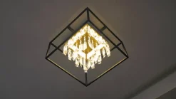 Lucande LED-kattovalaisin Kassi, musta, rauta, himmennettävä, 40cm