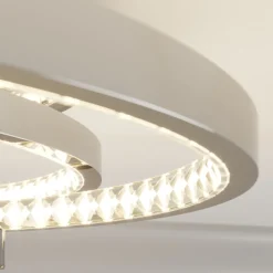 Lucande LED-kattovalaisin Keely, kromivärinen, kristalli, 45 cm