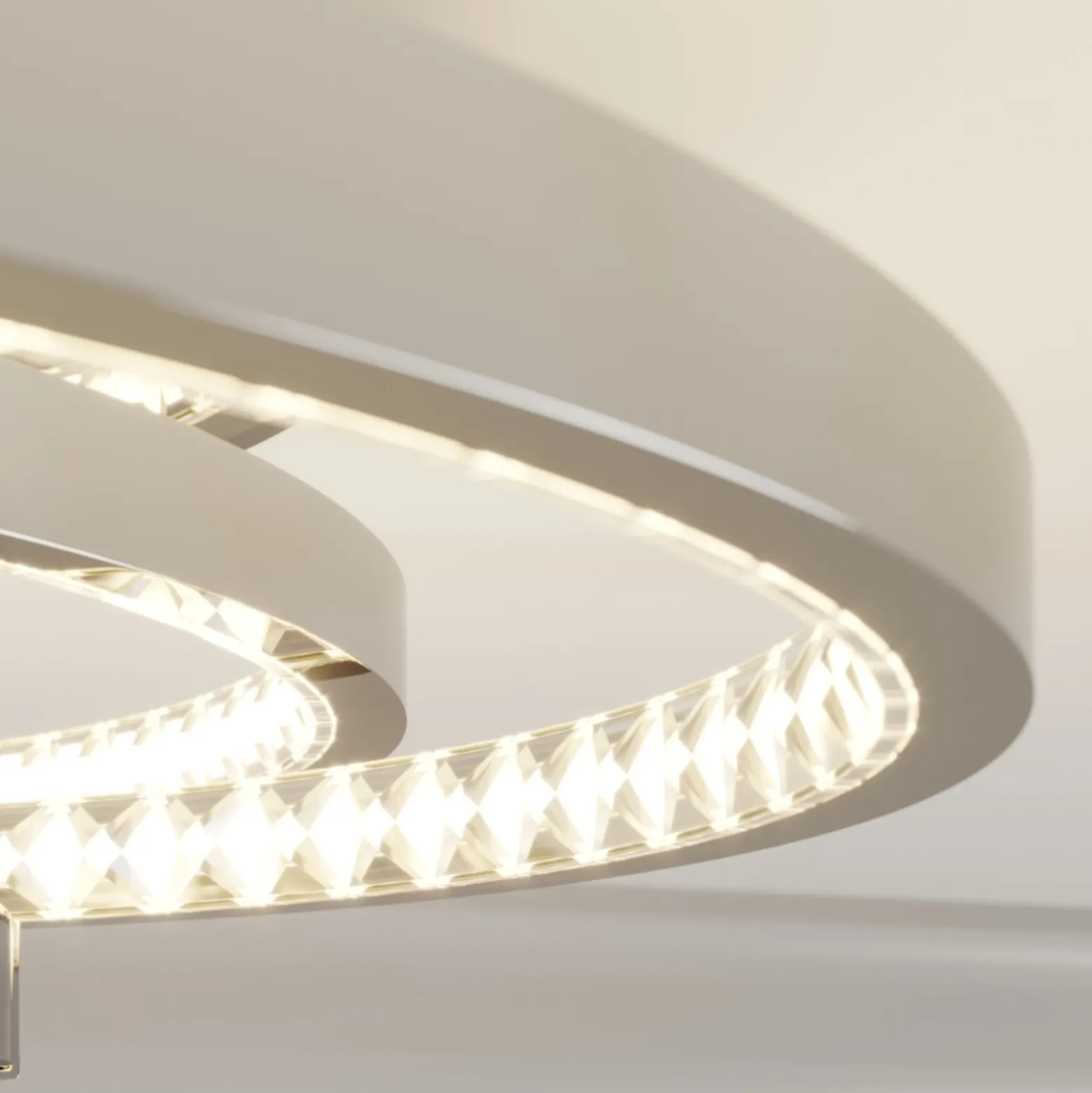 Lucande LED-kattovalaisin Keely, kromivärinen, kristalli, 45 cm