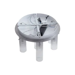 Lucande LED-kattovalaisin Korvitha, 7-valo, harmaa, lasi