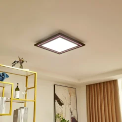 Lucande LED-kattovalaisin Leicy, nikkeli 60 cm RGB-värivirtaus