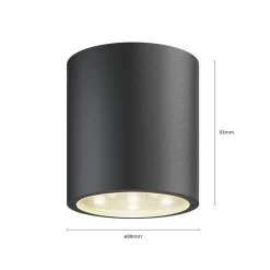 Lucande LED-kattovalaisin Meret, pyöreä, antrasiitti, metallia