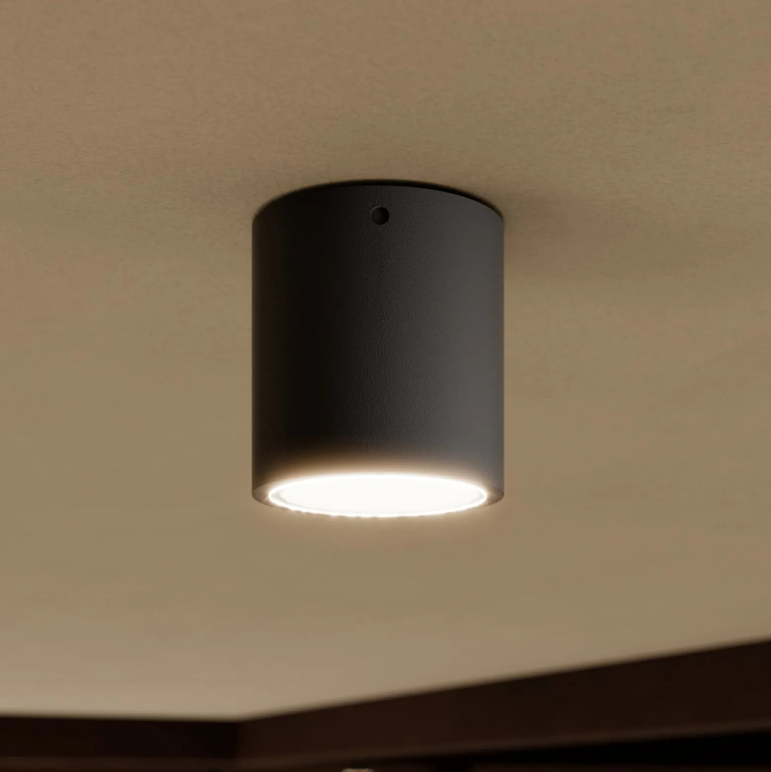 Lucande LED-kattovalaisin Meret, pyöreä, antrasiitti, metallia