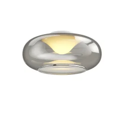 Lucande LED-kattovalaisin Mijo, Ø 43 cm, savunharmaa, lasi
