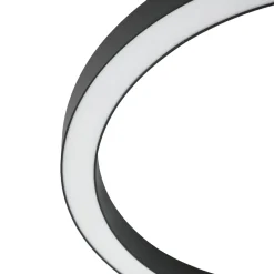 Lucande LED-kattovalaisin Neor, musta, Ø 60 cm, CCT, himmennettävä