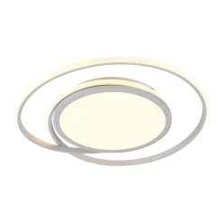 Lucande LED kattovalaisin Noud, 65 cm, hopea, metalli, CCT