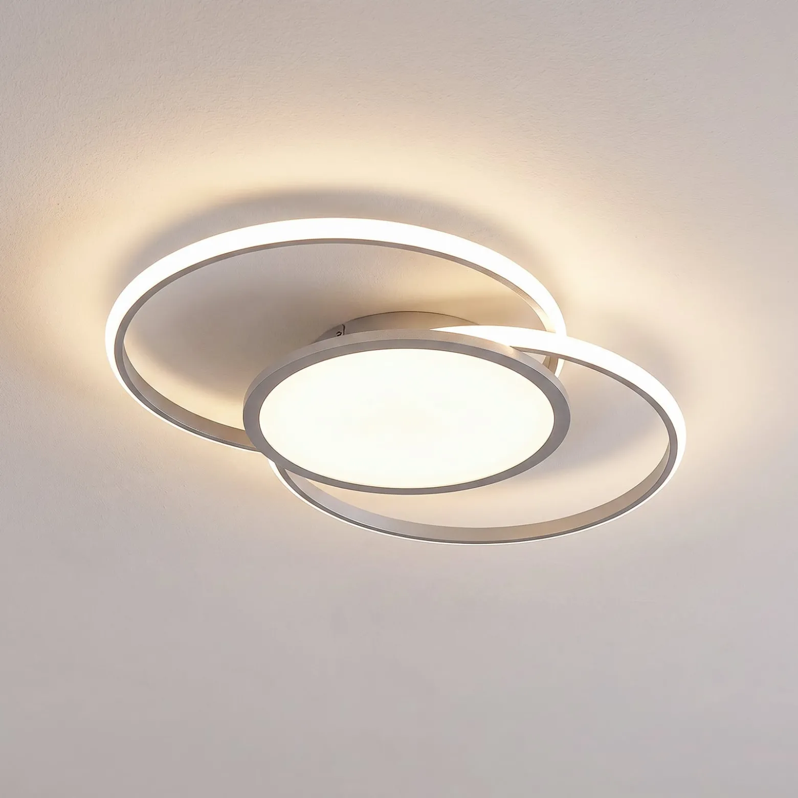 Lucande LED-kattovalaisin Senne, CCT, hopea, metallia