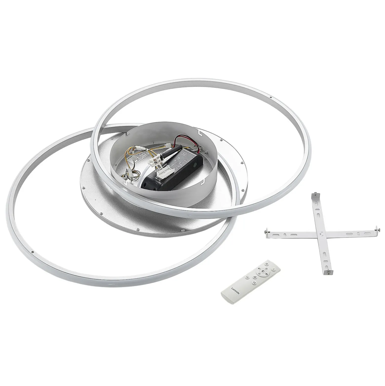 Lucande LED-kattovalaisin Senne, CCT, hopea, metallia