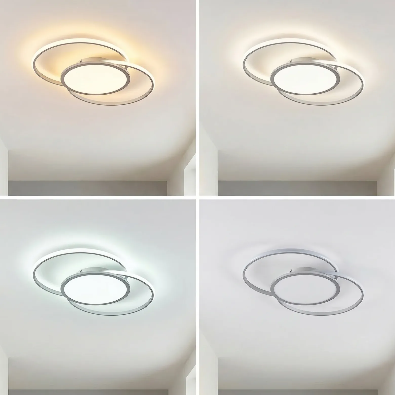 Lucande LED-kattovalaisin Senne, CCT, hopea, metallia