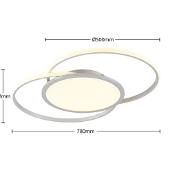 Lucande LED-kattovalaisin Senne, CCT, hopea, metallia