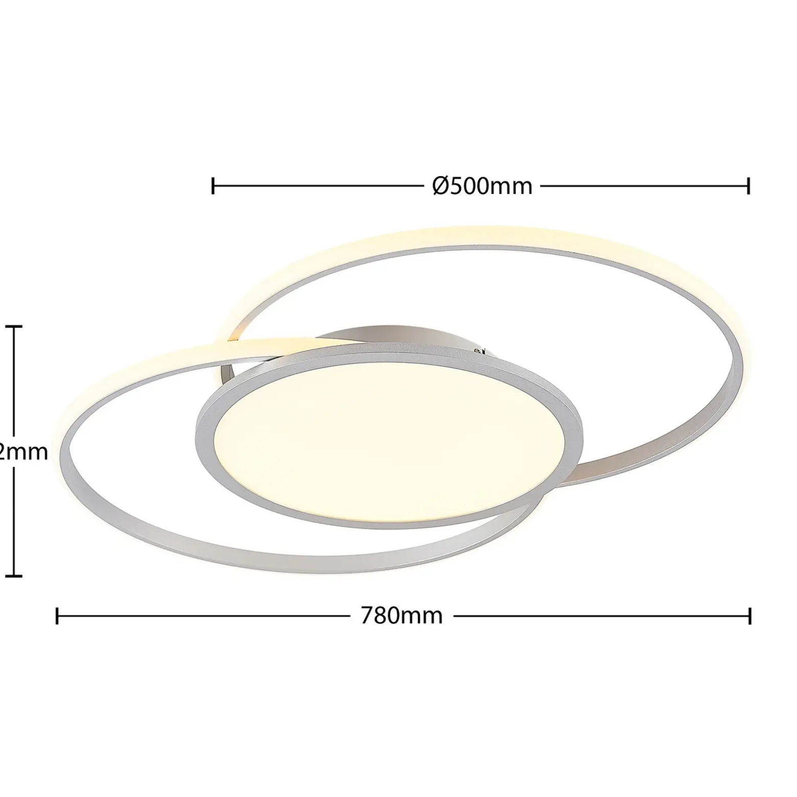 Lucande LED-kattovalaisin Senne, CCT, hopea, metallia