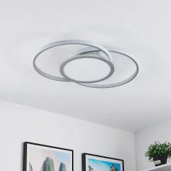Lucande LED-kattovalaisin Senne, 63 cm, hopea, alumiini