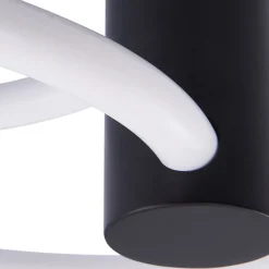 Lucande LED-kattovalaisin Valenora, valkoinen/musta, PC, Ø 49cm
