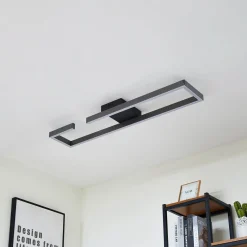 Lucande LED-kattovalaisin Yvor, 100 cm, musta, alumiinia