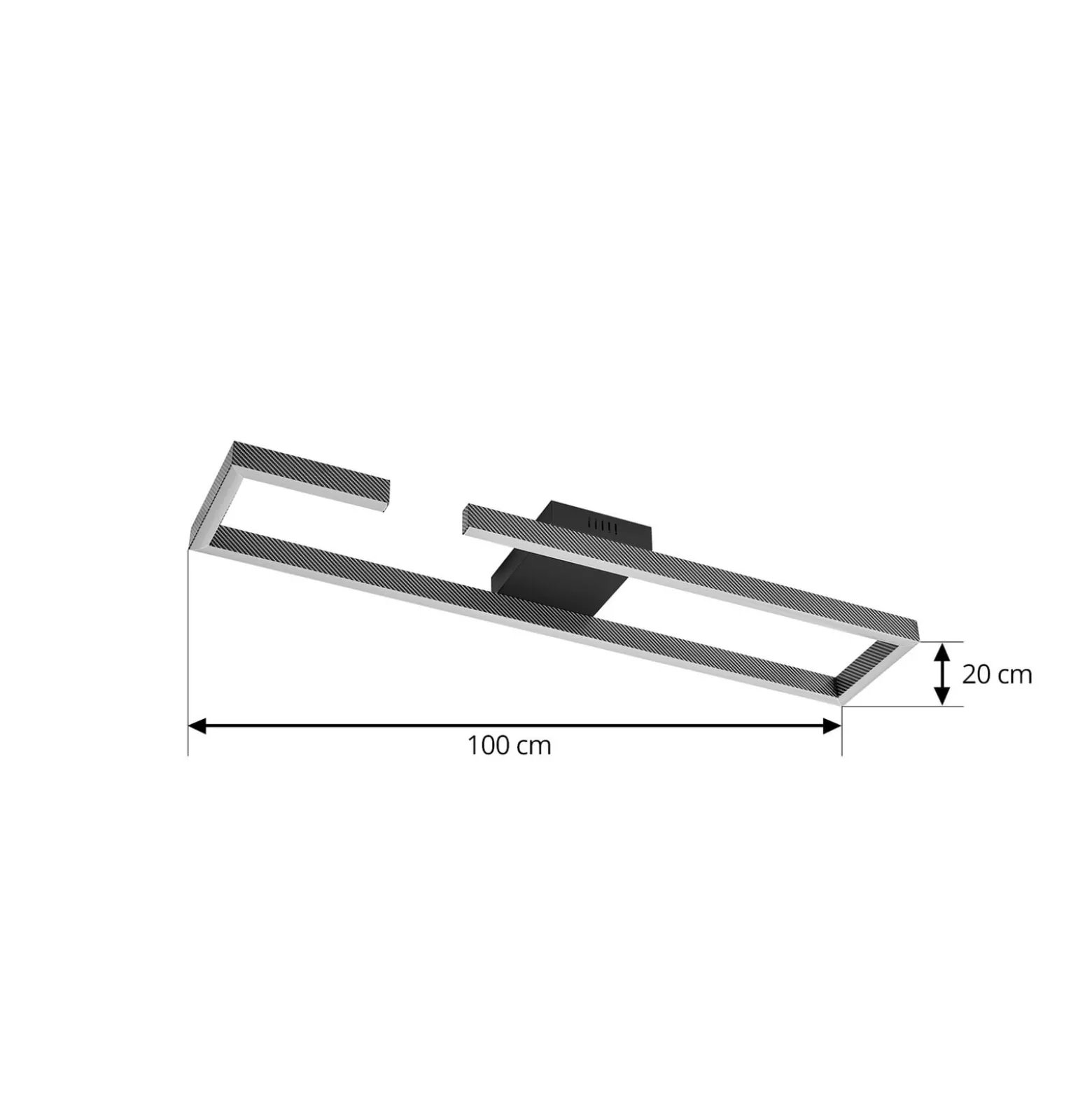 Lucande LED-kattovalaisin Yvor, 100 cm, musta, alumiinia