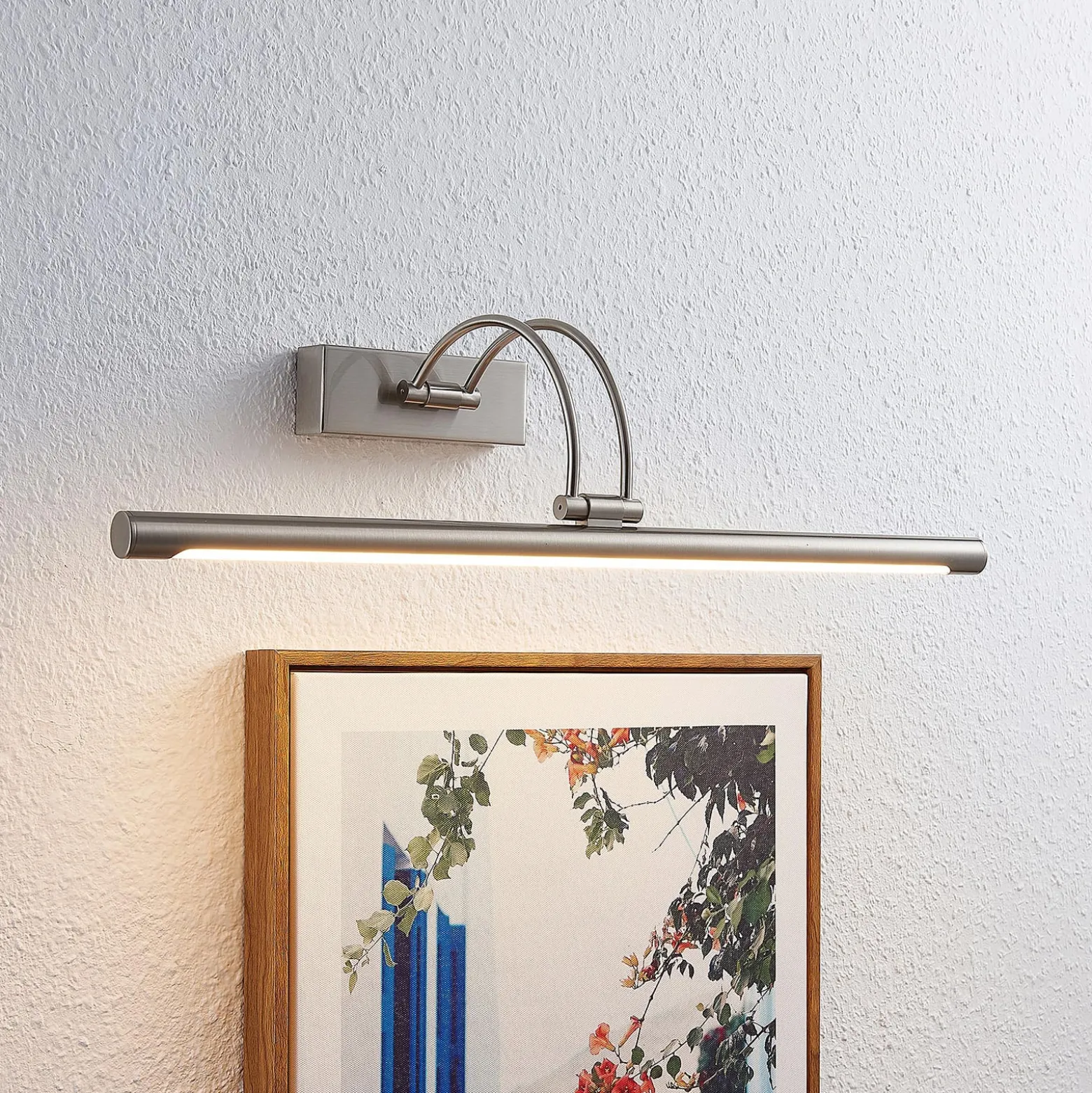 Lucande LED kuvavalaisin Dimitrij, nikkeli, metalli, 54cm