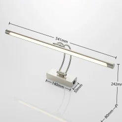 Lucande LED kuvavalaisin Dimitrij, nikkeli, metalli, 54cm