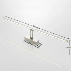 Lucande LED-kuvavalaisin Thibaud, 84 cm, nikkeli, alumiini