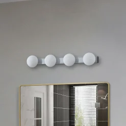 Lucande LED-kylpyhuoneen seinävalaisin Myrra, kromi, lasi, 60 cm, IP44