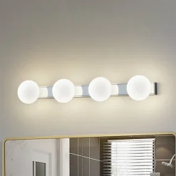 Lucande LED-kylpyhuoneen seinävalaisin Myrra, kromi, lasi, 60 cm, IP44