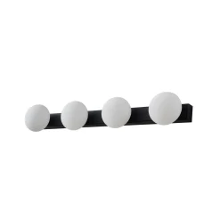 Lucande LED-kylpyhuoneen seinävalaisin Myrra, musta, lasi, 60 cm, IP44