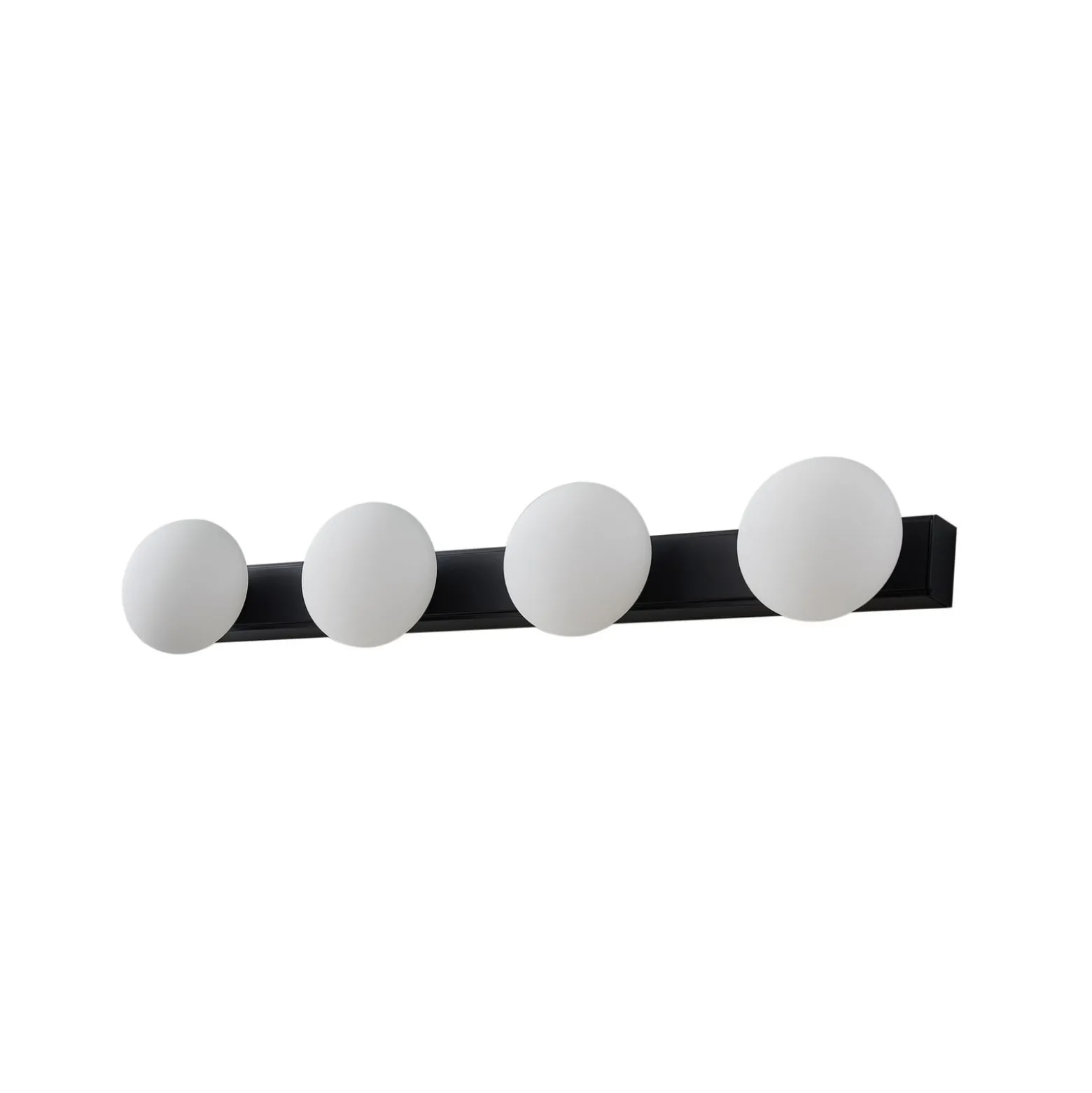 Lucande LED-kylpyhuoneen seinävalaisin Myrra, musta, lasi, 60 cm, IP44