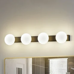 Lucande LED-kylpyhuoneen seinävalaisin Myrra, musta, lasi, 60 cm, IP44