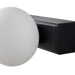 Lucande LED-kylpyhuoneen seinävalaisin Myrra, musta, lasi, 60 cm, IP44