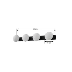 Lucande LED-kylpyhuoneen seinävalaisin Myrra, musta, lasi, 60 cm, IP44