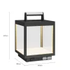 Lucande LED ladattava pöytävalaisin Cube, alumiini, IP54, himmennettävä