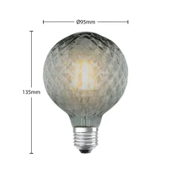 Lucande LED-lamppu E27 G95 4 W 1 800 K himmennettävä, savu