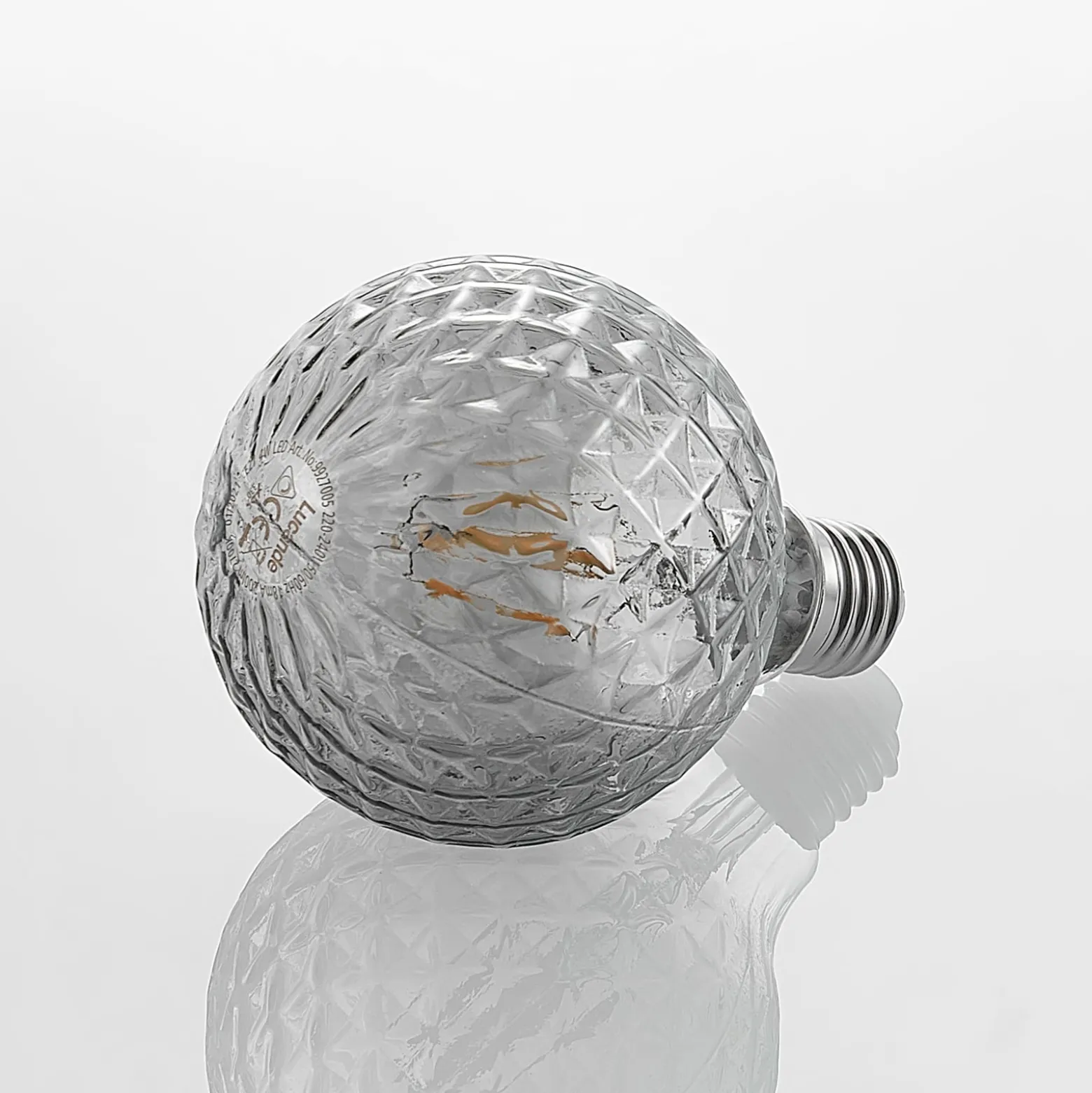 Lucande LED-lamppu E27 G95 4 W 1 800 K himmennettävä, savu