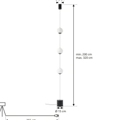 Lucande LED-lattiavalaisin Darrow, musta/opaalinen, lasi, himmennettävä