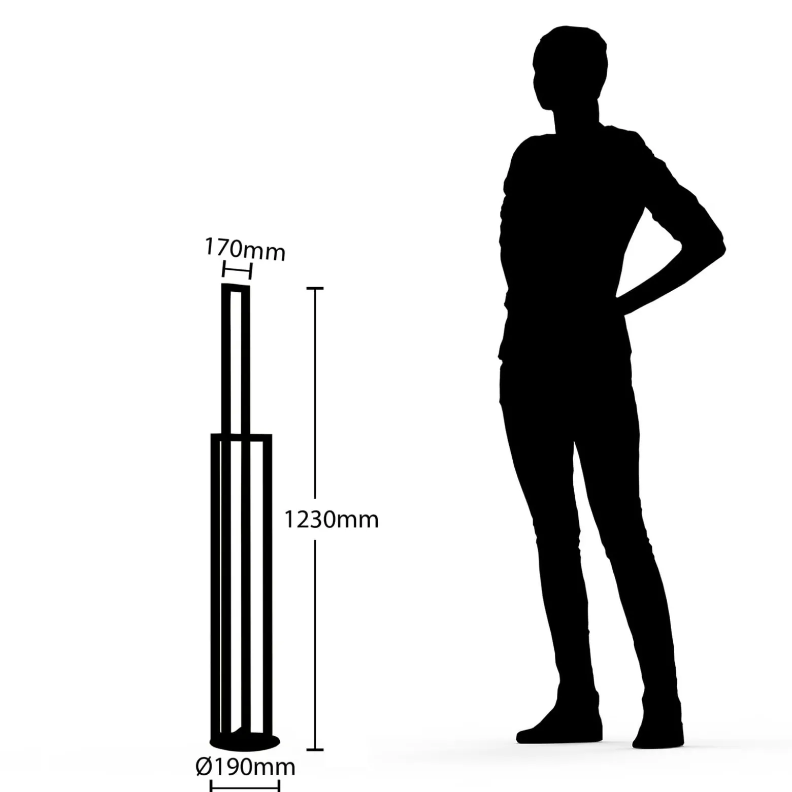 Lucande LED-lattiavalaisin Hylda, 123 cm, musta, alumiinia