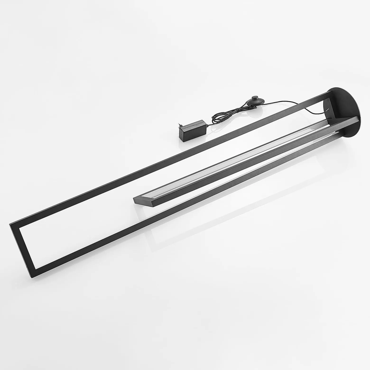 Lucande LED-lattiavalaisin Hylda, 123 cm, musta, alumiinia