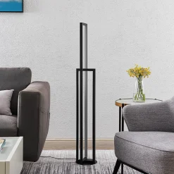 Lucande LED-lattiavalaisin Hylda, 123 cm, musta, alumiinia
