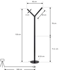Lucande LED-lattiavalaisin Ilian, musta, metalli, CCT, himmennettävä