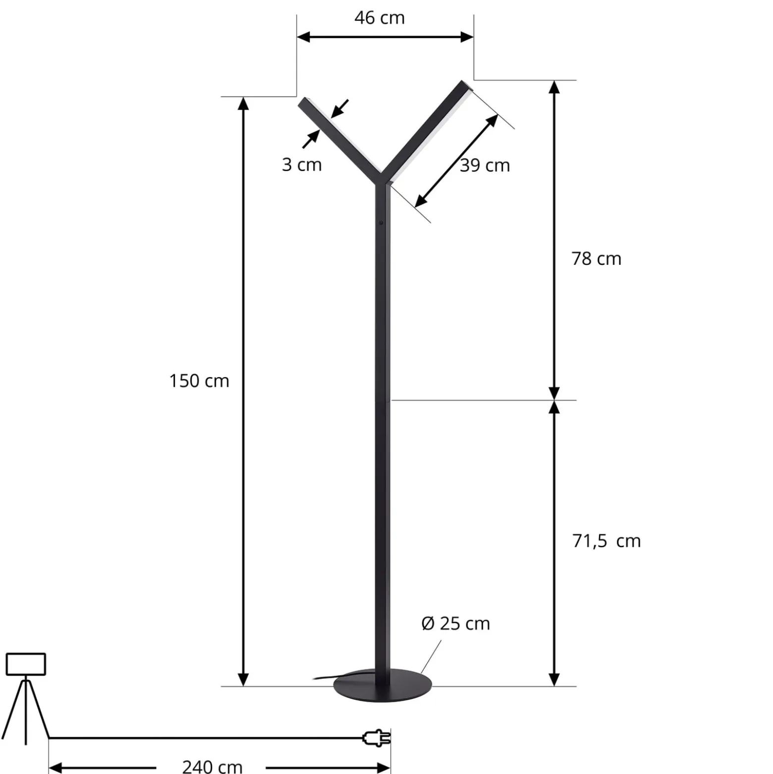 Lucande LED-lattiavalaisin Ilian, musta, metalli, CCT, himmennettävä