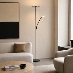 Lucande LED-lattiavalaisin Raymond, musta, CCT, lukuvalo