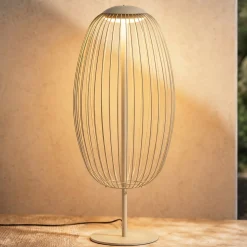Lucande LED-lattiavalaisin Richi, beige, korkeus 90 cm, IP44
