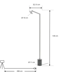 Lucande LED-lattiavalaisin Steve, alumiini, 130 cm, himmennettävä